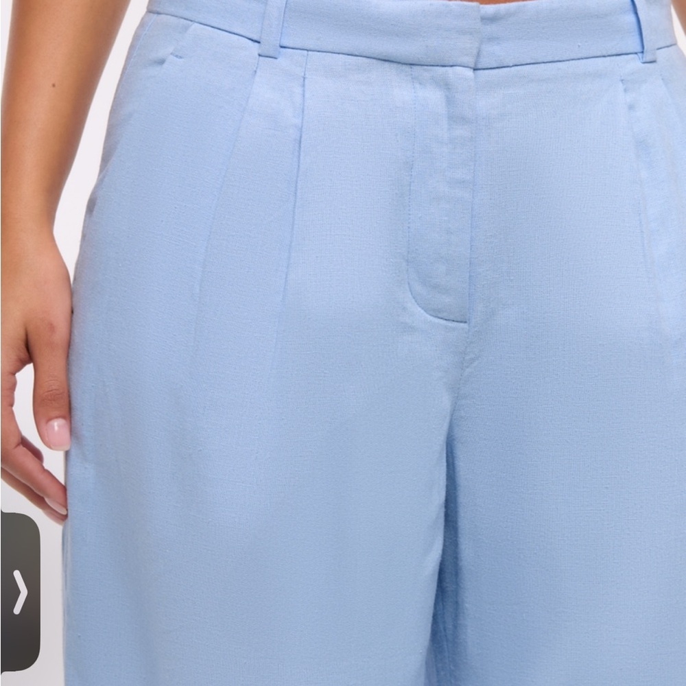 Abercrombie & Fitch Sloane Low Rise Tailored Linen Blend Wide Leg Trouser Pants - Picture 5 of 10